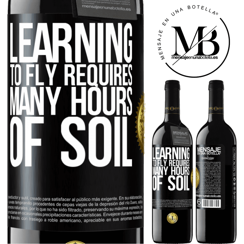 24,95 € Free Shipping | Red Wine RED Edition Crianza 6 Months Learning to fly requires many hours of soil Black Label. Customizable label Aging in oak barrels 6 Months Harvest 2019 Tempranillo