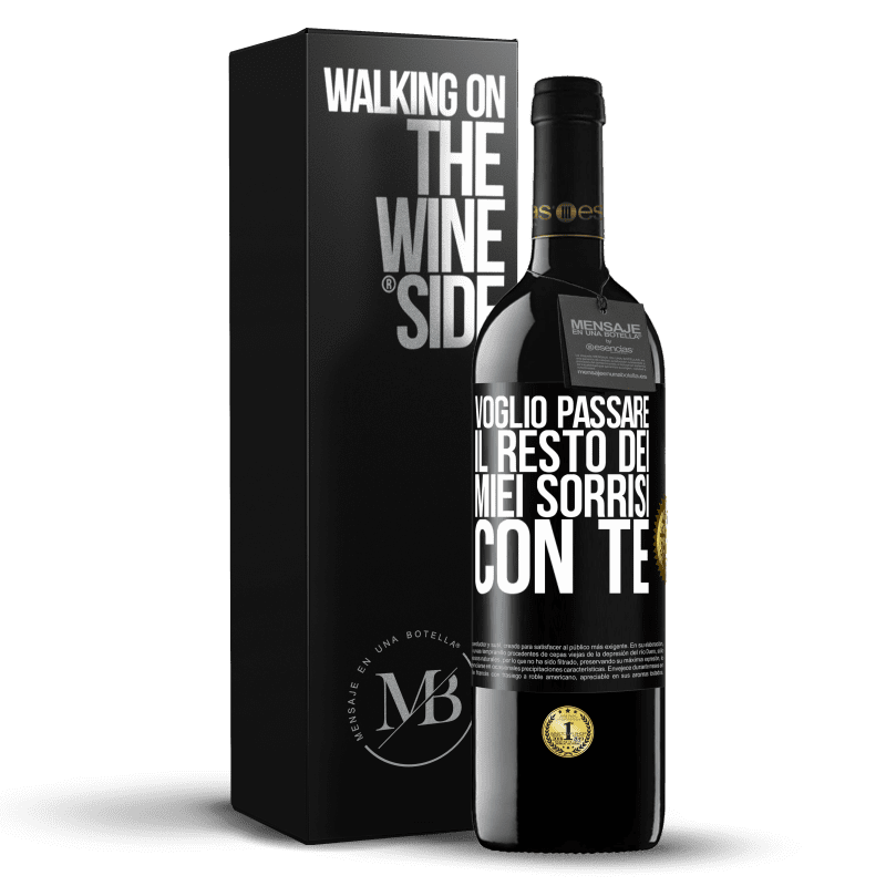 39,95 € Spedizione Gratuita | Vino rosso Edizione RED MBE Riserva Voglio passare il resto dei miei sorrisi con te Etichetta Nera. Etichetta personalizzabile Riserva 12 Mesi Raccogliere 2014 Tempranillo