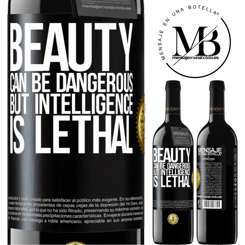 24,95 € Free Shipping | Red Wine RED Edition Crianza 6 Months Beauty can be dangerous, but intelligence is lethal Black Label. Customizable label Aging in oak barrels 6 Months Harvest 2019 Tempranillo