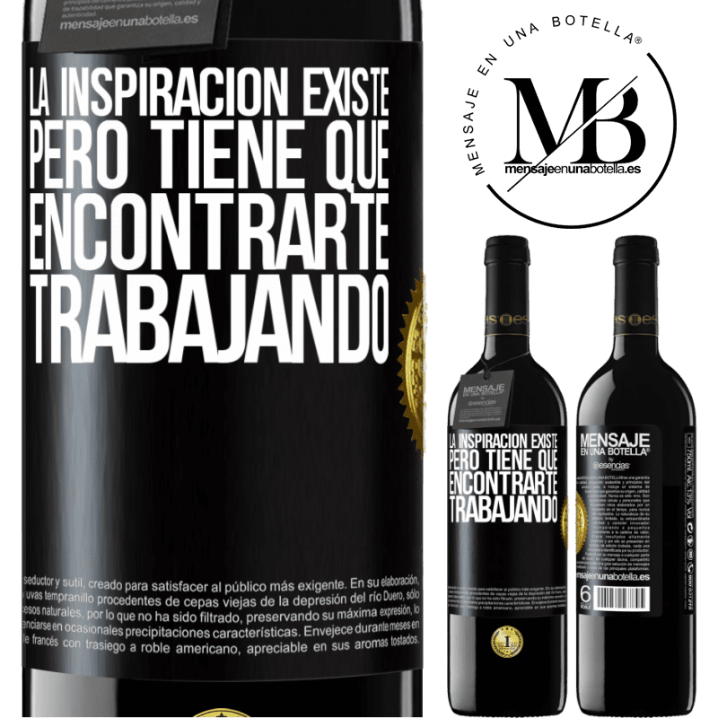 39,95 € Envío gratis | Vino Tinto Edición RED MBE Reserva La inspiración existe, pero tiene que encontrarte trabajando Etiqueta Negra. Etiqueta personalizable Reserva 12 Meses Cosecha 2016 Tempranillo