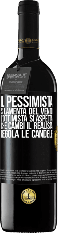«Il pessimista si lamenta del vento l'ottimista si aspetta che cambi il realista regola le candele» Edizione RED MBE Riserva