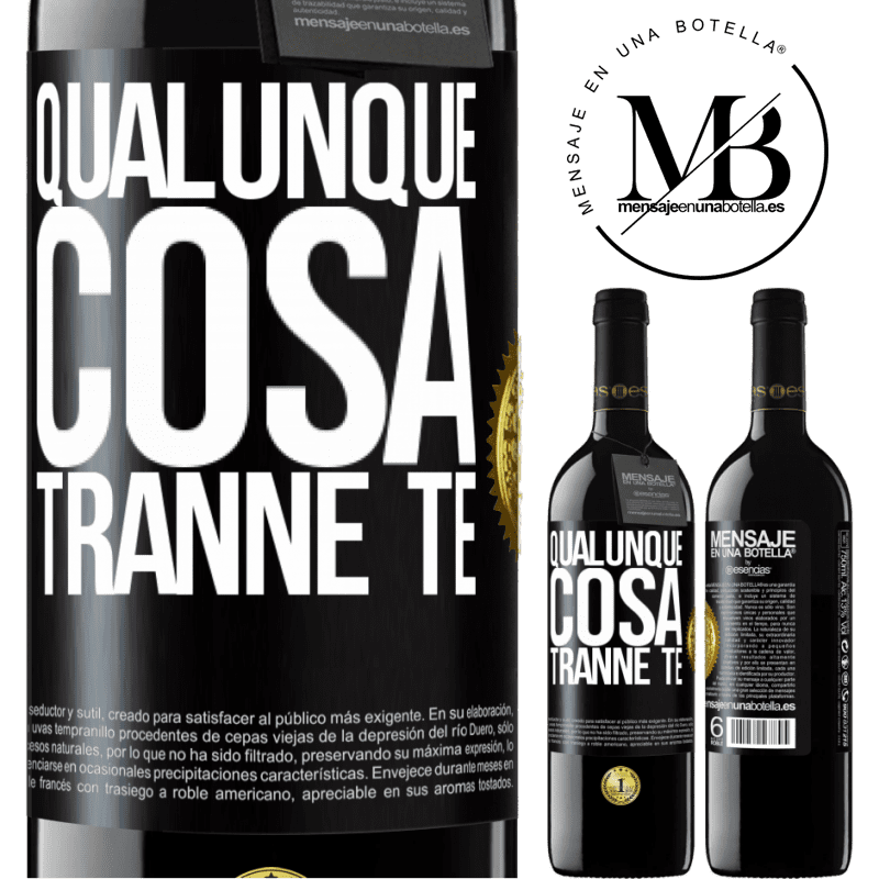 39,95 € Spedizione Gratuita | Vino rosso Edizione RED MBE Riserva Qualunque cosa tranne te Etichetta Nera. Etichetta personalizzabile Riserva 12 Mesi Raccogliere 2015 Tempranillo
