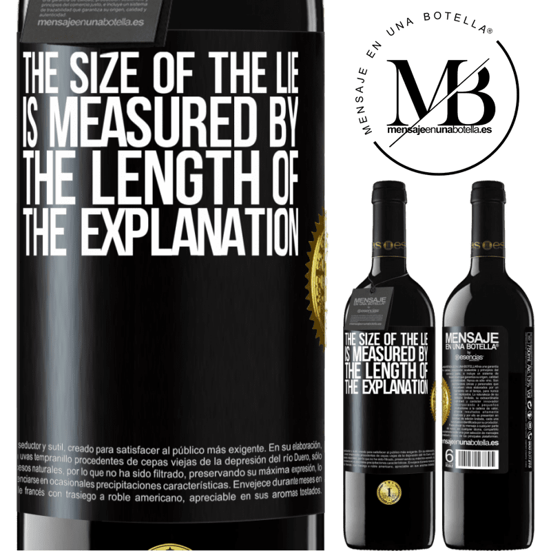 24,95 € Free Shipping | Red Wine RED Edition Crianza 6 Months The size of the lie is measured by the length of the explanation Black Label. Customizable label Aging in oak barrels 6 Months Harvest 2019 Tempranillo