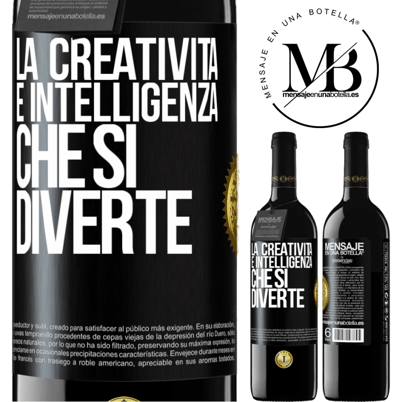 39,95 € Spedizione Gratuita | Vino rosso Edizione RED MBE Riserva La creatività è intelligenza che si diverte Etichetta Nera. Etichetta personalizzabile Riserva 12 Mesi Raccogliere 2014 Tempranillo