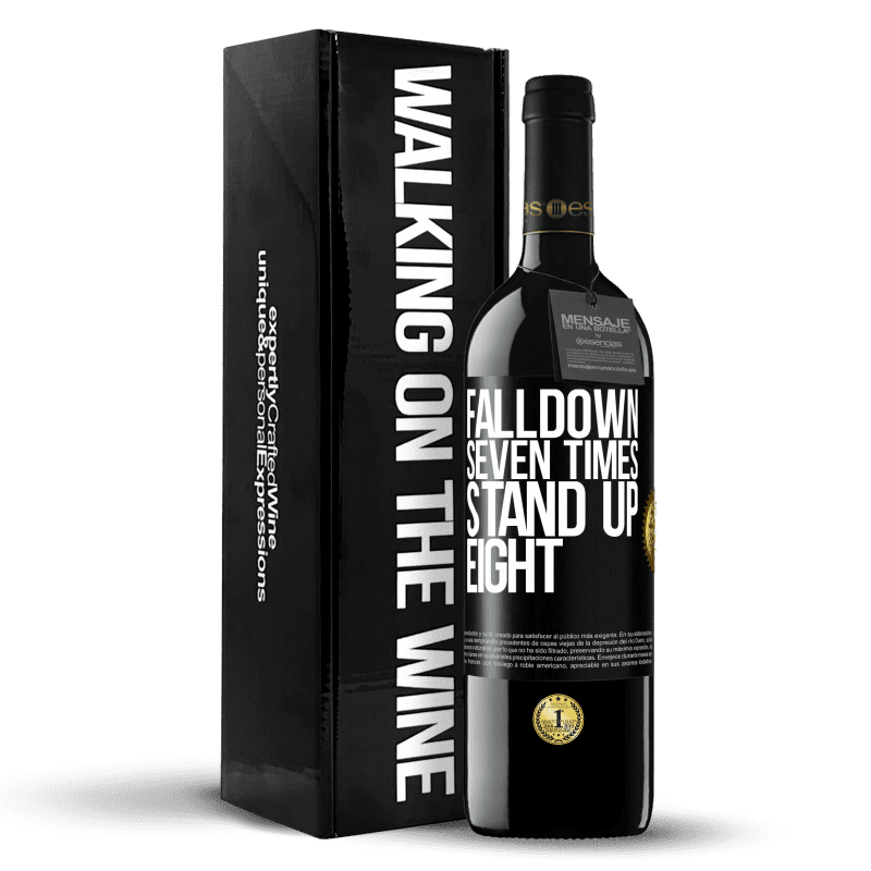 39,95 € Envío gratis | Vino Tinto Edición RED MBE Reserva Falldown seven times. Stand up eight Etiqueta Negra. Etiqueta personalizable Reserva 12 Meses Cosecha 2015 Tempranillo