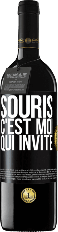 Envoi gratuit | Vin rouge Édition RED MBE Réserve Souris, c'est moi qui invite Étiquette Noire. Étiquette personnalisable Réserve 12 Mois Récolte 2014 Tempranillo