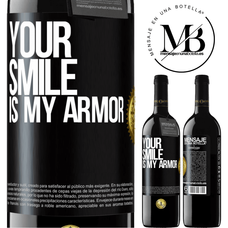 39,95 € Free Shipping | Red Wine RED Edition MBE Reserve Your smile is my armor Black Label. Customizable label Reserve 12 Months Harvest 2016 Tempranillo