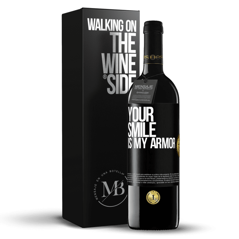 39,95 € Free Shipping | Red Wine RED Edition MBE Reserve Your smile is my armor Black Label. Customizable label Reserve 12 Months Harvest 2015 Tempranillo