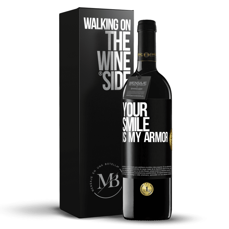 39,95 € Free Shipping | Red Wine RED Edition MBE Reserve Your smile is my armor Black Label. Customizable label Reserve 12 Months Harvest 2016 Tempranillo