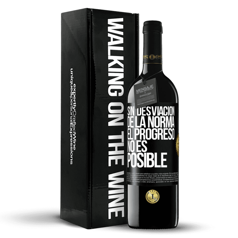 39,95 € Envío gratis | Vino Tinto Edición RED MBE Reserva Sin desviación de la norma, el progreso no es posible Etiqueta Negra. Etiqueta personalizable Reserva 12 Meses Cosecha 2015 Tempranillo