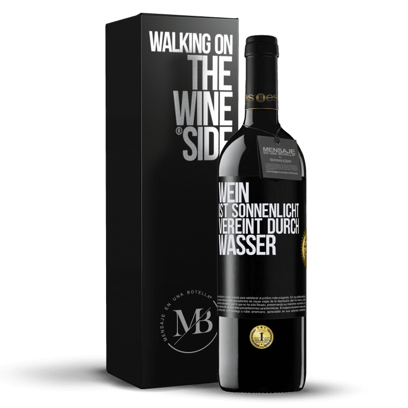 39,95 € Kostenloser Versand | Rotwein RED Ausgabe MBE Reserve Wein ist Sonnenlicht, vereint durch Wasser Schwarzes Etikett. Anpassbares Etikett Reserve 12 Monate Ernte 2015 Tempranillo