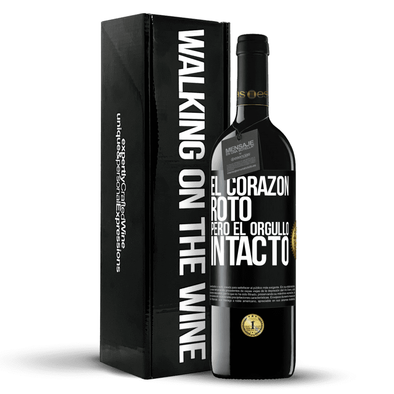 39,95 € Envío gratis | Vino Tinto Edición RED MBE Reserva El corazón, roto. Pero el orgullo intacto Etiqueta Negra. Etiqueta personalizable Reserva 12 Meses Cosecha 2015 Tempranillo