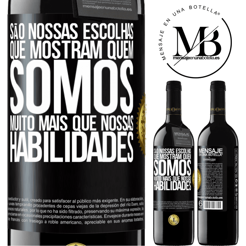 39,95 € Envio grátis | Vinho tinto Edição RED MBE Reserva São nossas escolhas que mostram quem somos, muito mais que nossas habilidades Etiqueta Preta. Etiqueta personalizável Reserva 12 Meses Colheita 2014 Tempranillo