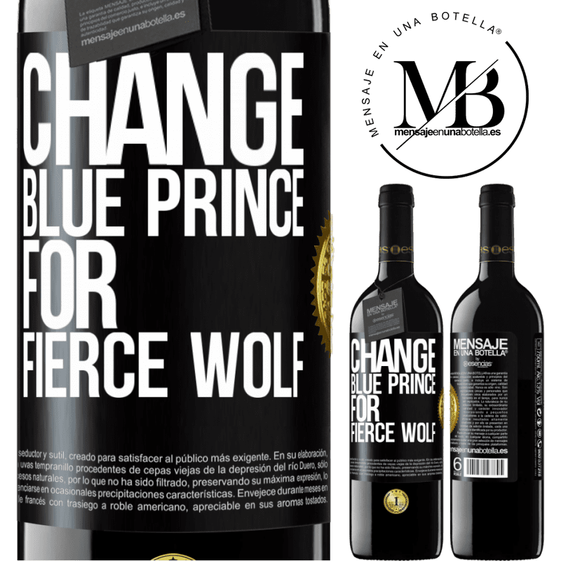39,95 € Free Shipping | Red Wine RED Edition MBE Reserve Change blue prince for fierce wolf Black Label. Customizable label Reserve 12 Months Harvest 2014 Tempranillo
