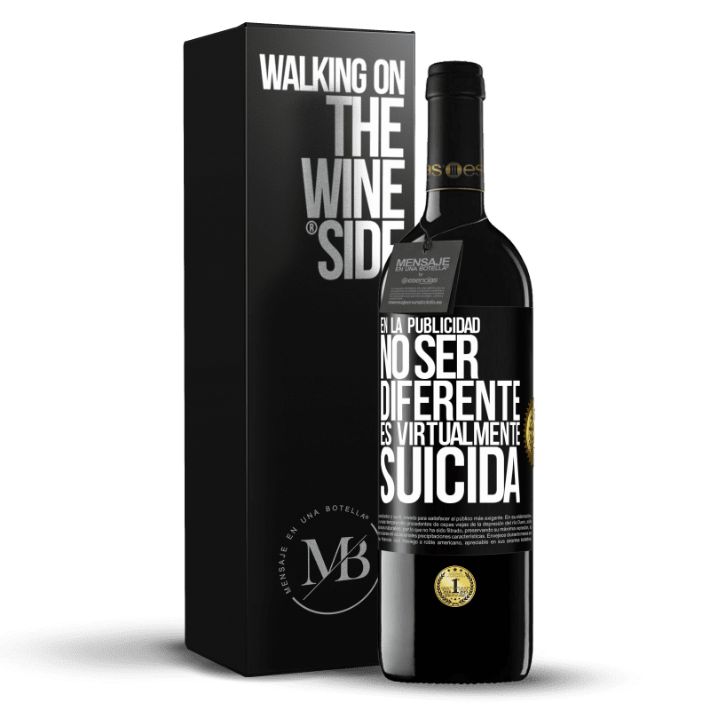 39,95 € Envío gratis | Vino Tinto Edición RED MBE Reserva En la publicidad, no ser diferente es virtualmente suicida Etiqueta Negra. Etiqueta personalizable Reserva 12 Meses Cosecha 2016 Tempranillo
