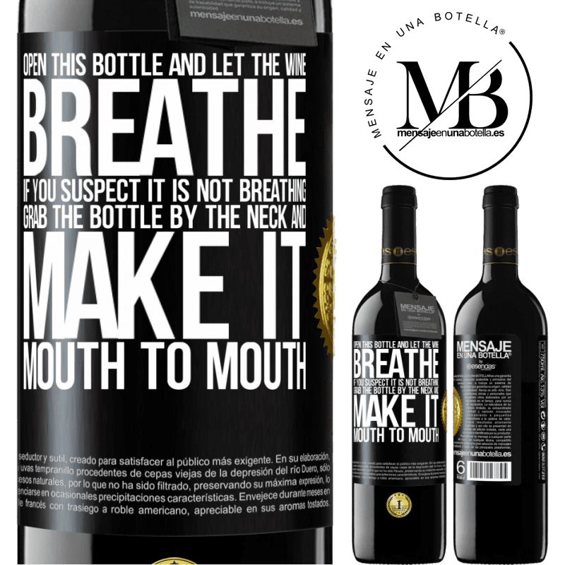 39,95 € Free Shipping | Red Wine RED Edition MBE Reserve Open this bottle and let the wine breathe. If you suspect you are not breathing, grab the bottle by the neck and make it Black Label. Customizable label Reserve 12 Months Harvest 2014 Tempranillo