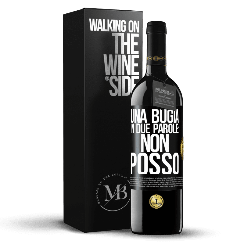 39,95 € Spedizione Gratuita | Vino rosso Edizione RED MBE Riserva Una bugia in due parole: non posso Etichetta Nera. Etichetta personalizzabile Riserva 12 Mesi Raccogliere 2016 Tempranillo