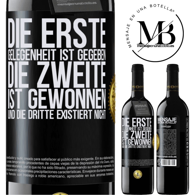 39,95 € Kostenloser Versand | Rotwein RED Ausgabe MBE Reserve Die erste Gelegenheit wird einem gegeben, die Zweite wird gewonnen und die Dritte existiert nicht Schwarzes Etikett. Anpassbares Etikett Reserve 12 Monate Ernte 2014 Tempranillo