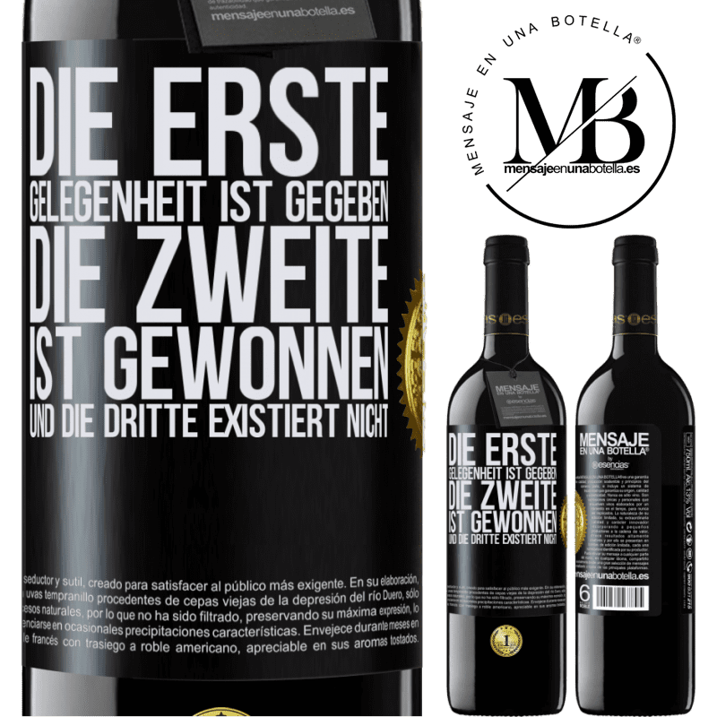 39,95 € Kostenloser Versand | Rotwein RED Ausgabe MBE Reserve Die erste Gelegenheit wird einem gegeben, die Zweite wird gewonnen und die Dritte existiert nicht Schwarzes Etikett. Anpassbares Etikett Reserve 12 Monate Ernte 2016 Tempranillo