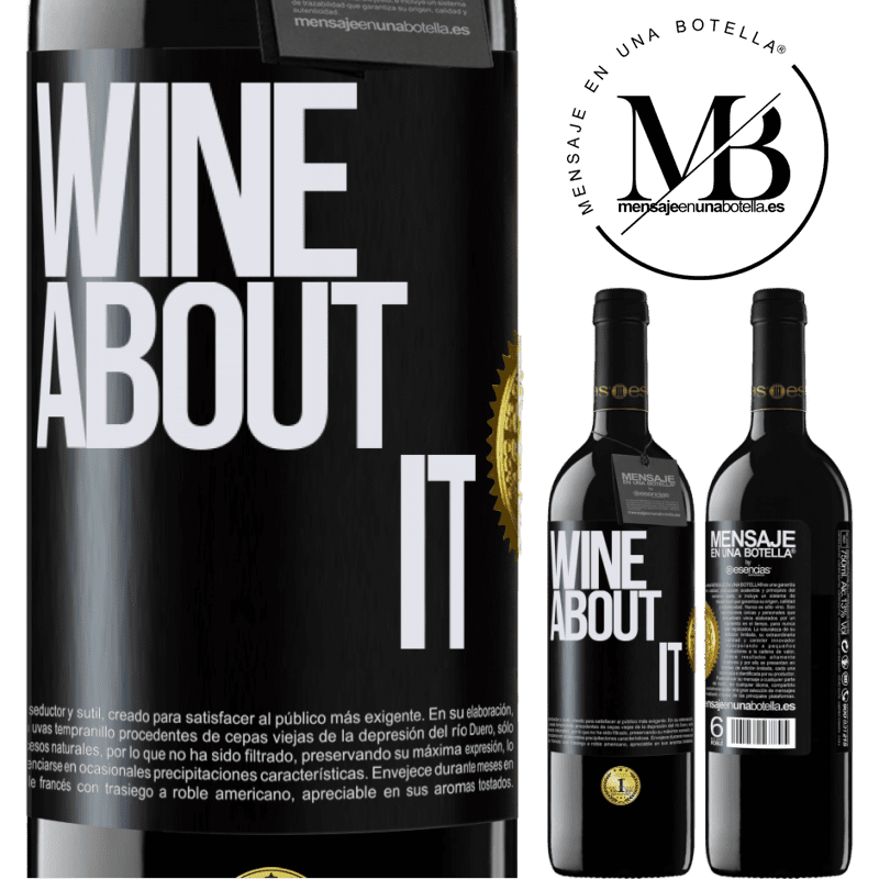 39,95 € Kostenloser Versand | Rotwein RED Ausgabe MBE Reserve Wine about it Schwarzes Etikett. Anpassbares Etikett Reserve 12 Monate Ernte 2015 Tempranillo
