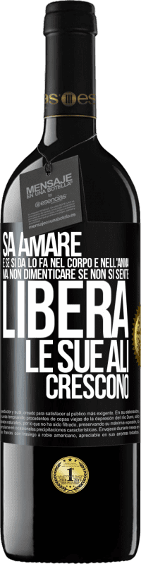 39,95 € | Vino rosso Edizione RED MBE Riserva Sa amare, e se si dona, lo fa nel corpo e nell'anima. Ma, non dimenticare, se non ti senti libero, le tue ali crescono Etichetta Nera. Etichetta personalizzabile Riserva 12 Mesi Raccogliere 2015 Tempranillo