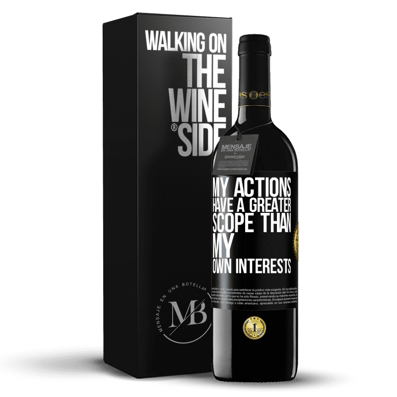 39,95 € Free Shipping | Red Wine RED Edition MBE Reserve My actions have a greater scope than my own interests Black Label. Customizable label Reserve 12 Months Harvest 2014 Tempranillo