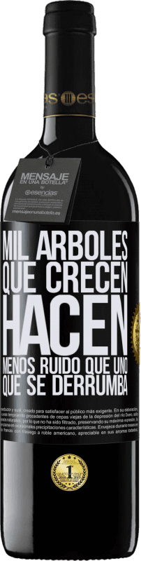 «Mil árboles que crecen hacen menos ruido que uno que se derrumba» Edición RED MBE Reserva