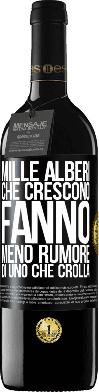 39,95 € | Vino rosso Edizione RED MBE Riserva Mille alberi che crescono fanno meno rumore di uno che crolla Etichetta Nera. Etichetta personalizzabile Riserva 12 Mesi Raccogliere 2015 Tempranillo