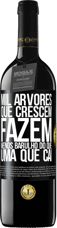 39,95 € Envio grátis | Vinho tinto Edição RED MBE Reserva Mil árvores que crescem fazem menos barulho do que uma que cai Etiqueta Preta. Etiqueta personalizável Reserva 12 Meses Colheita 2015 Tempranillo