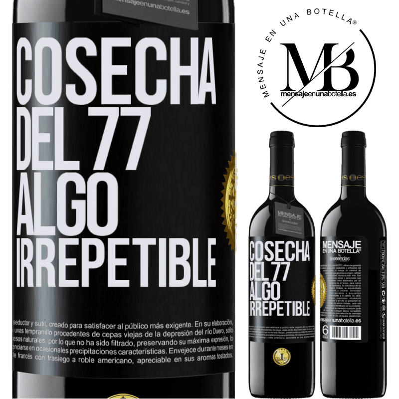 39,95 € Envío gratis | Vino Tinto Edición RED MBE Reserva Cosecha del 77, algo irrepetible Etiqueta Negra. Etiqueta personalizable Reserva 12 Meses Cosecha 2015 Tempranillo