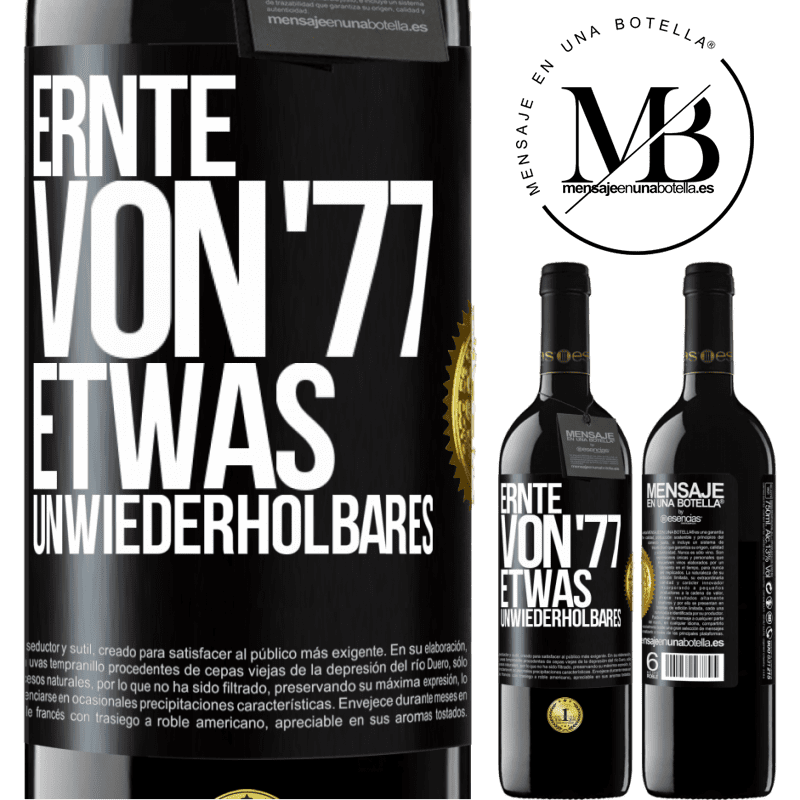 39,95 € Kostenloser Versand | Rotwein RED Ausgabe MBE Reserve Ernte von '77, etwas Unwiederholbares Schwarzes Etikett. Anpassbares Etikett Reserve 12 Monate Ernte 2015 Tempranillo