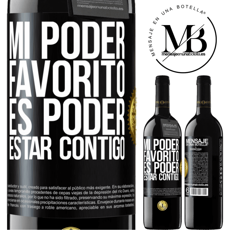 39,95 € Envío gratis | Vino Tinto Edición RED MBE Reserva Mi poder favorito es poder estar contigo Etiqueta Negra. Etiqueta personalizable Reserva 12 Meses Cosecha 2014 Tempranillo