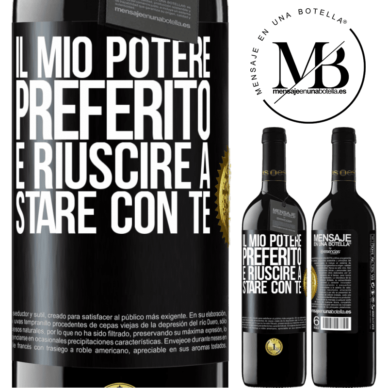 39,95 € Spedizione Gratuita | Vino rosso Edizione RED MBE Riserva Il mio potere preferito è riuscire a stare con te Etichetta Nera. Etichetta personalizzabile Riserva 12 Mesi Raccogliere 2014 Tempranillo