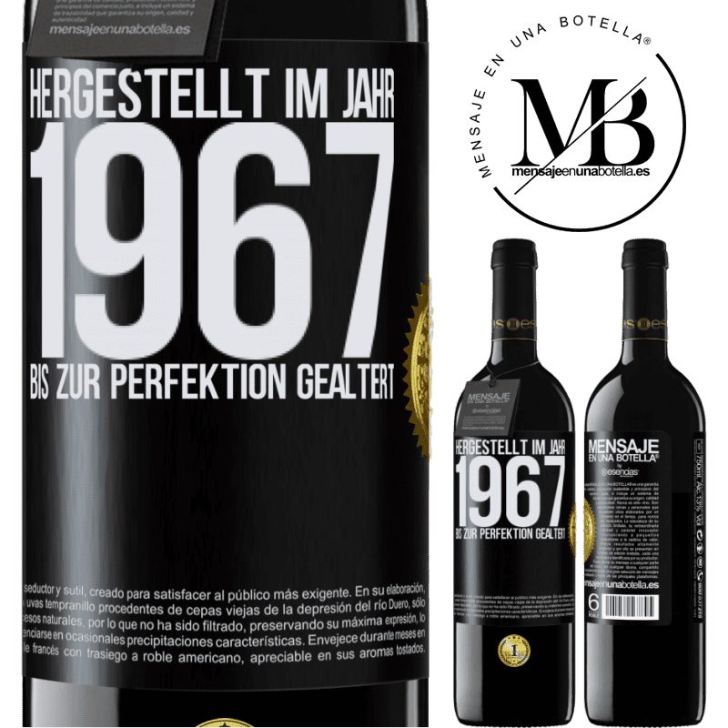 39,95 € Kostenloser Versand | Rotwein RED Ausgabe MBE Reserve Hergestellt im Jahr 1967. Bis zur Perfektion gealtert Schwarzes Etikett. Anpassbares Etikett Reserve 12 Monate Ernte 2015 Tempranillo