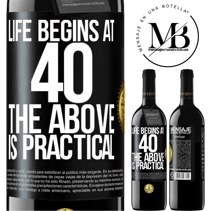 24,95 € Free Shipping | Red Wine RED Edition Crianza 6 Months Life begins at 40. The above is practical Black Label. Customizable label Aging in oak barrels 6 Months Harvest 2019 Tempranillo