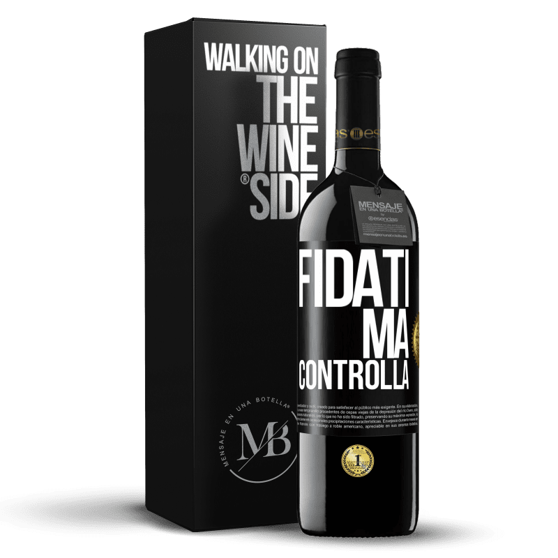 39,95 € Spedizione Gratuita | Vino rosso Edizione RED MBE Riserva Fidati, ma controlla Etichetta Nera. Etichetta personalizzabile Riserva 12 Mesi Raccogliere 2016 Tempranillo