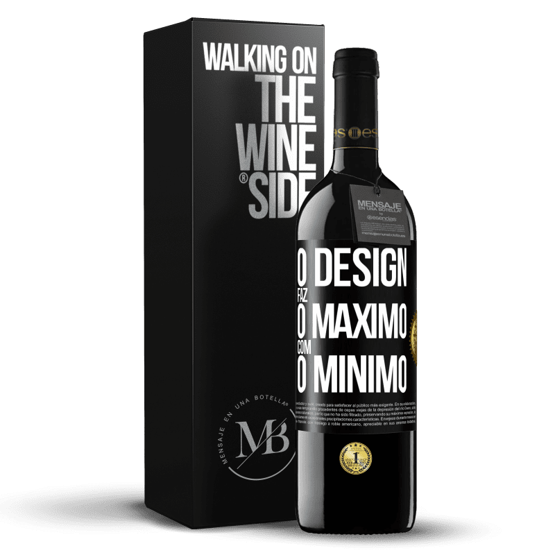 39,95 € Envio grátis | Vinho tinto Edição RED MBE Reserva O design faz o máximo com o mínimo Etiqueta Preta. Etiqueta personalizável Reserva 12 Meses Colheita 2016 Tempranillo