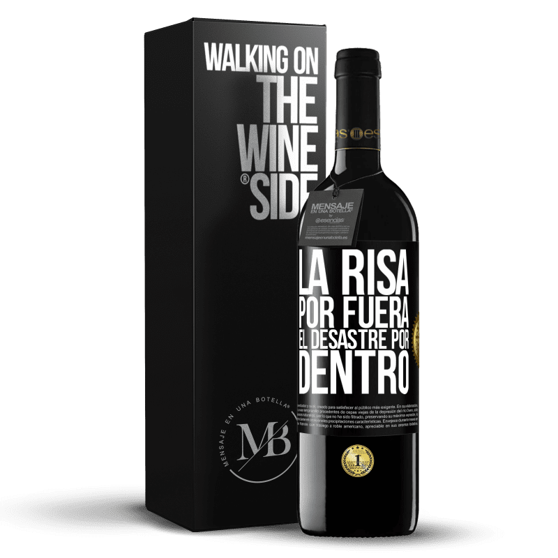 39,95 € Envío gratis | Vino Tinto Edición RED MBE Reserva La risa por fuera, el desastre por dentro Etiqueta Negra. Etiqueta personalizable Reserva 12 Meses Cosecha 2014 Tempranillo