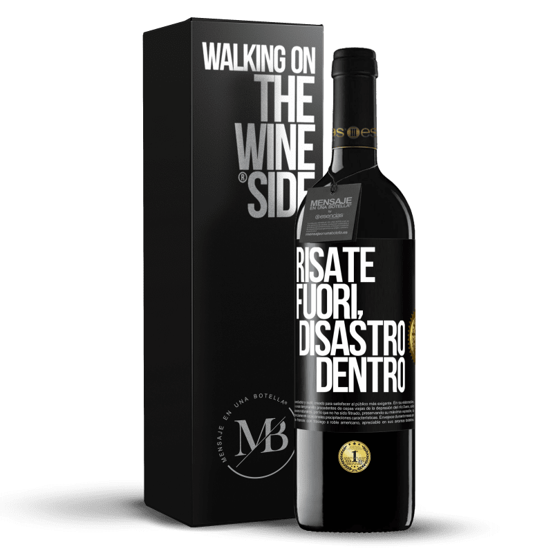 39,95 € Spedizione Gratuita | Vino rosso Edizione RED MBE Riserva Risate fuori, disastro dentro Etichetta Nera. Etichetta personalizzabile Riserva 12 Mesi Raccogliere 2014 Tempranillo