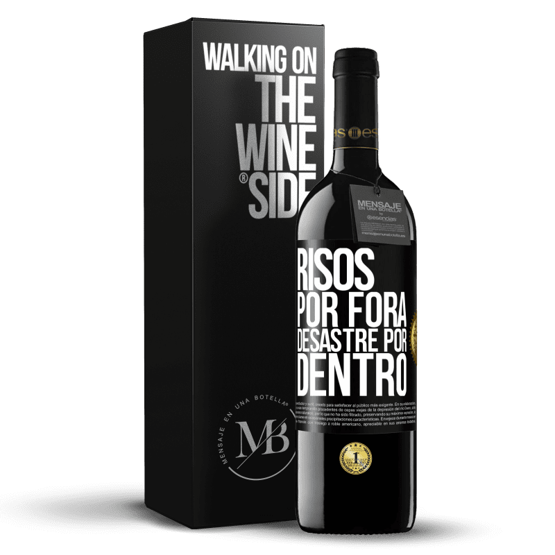 39,95 € Envio grátis | Vinho tinto Edição RED MBE Reserva Risos por fora, desastre por dentro Etiqueta Preta. Etiqueta personalizável Reserva 12 Meses Colheita 2014 Tempranillo