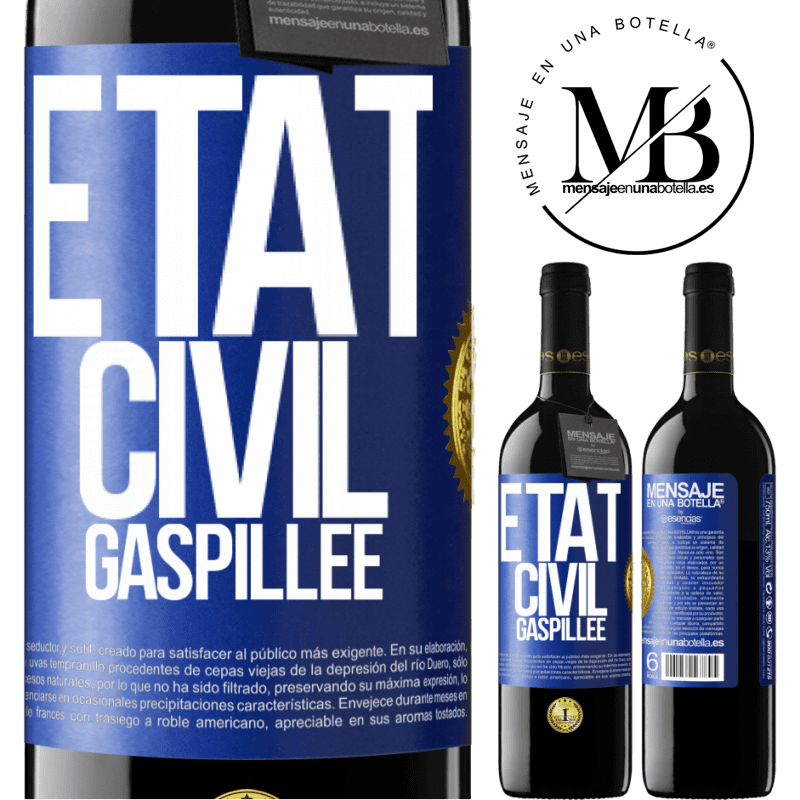 39,95 € Envoi gratuit | Vin rouge Édition RED MBE Réserve État civil: gaspillée Étiquette Bleue. Étiquette personnalisable Réserve 12 Mois Récolte 2014 Tempranillo