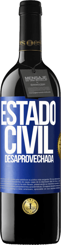 39,95 € | Vino Tinto Edición RED MBE Reserva Estado civil: desaprovechada Etiqueta Azul. Etiqueta personalizable Reserva 12 Meses Cosecha 2014 Tempranillo