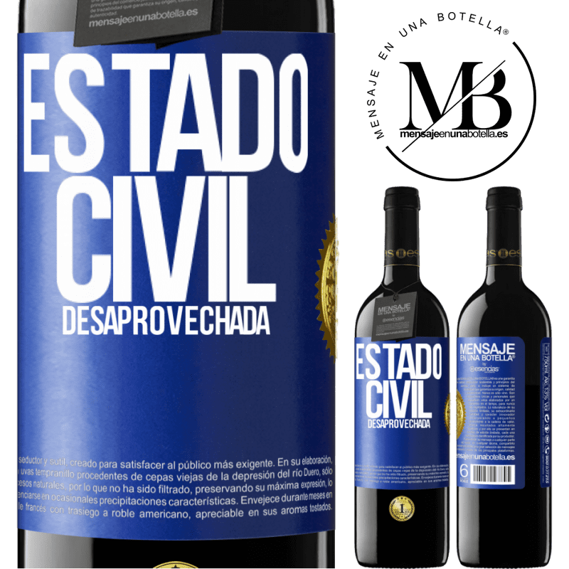39,95 € Envío gratis | Vino Tinto Edición RED MBE Reserva Estado civil: desaprovechada Etiqueta Azul. Etiqueta personalizable Reserva 12 Meses Cosecha 2016 Tempranillo