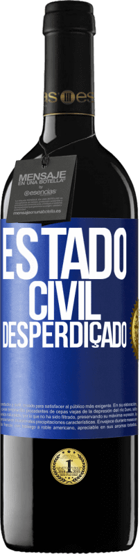 39,95 € | Vinho tinto Edição RED MBE Reserva Estado civil: desperdiçado Etiqueta Azul. Etiqueta personalizável Reserva 12 Meses Colheita 2015 Tempranillo