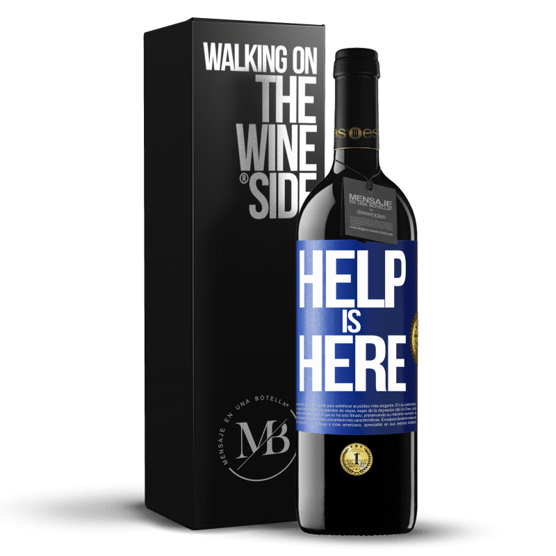 39,95 € Kostenloser Versand | Rotwein RED Ausgabe MBE Reserve Help is Here Blaue Markierung. Anpassbares Etikett Reserve 12 Monate Ernte 2016 Tempranillo