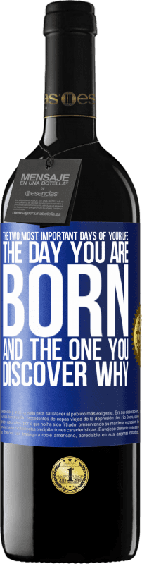 39,95 € | Red Wine RED Edition MBE Reserve The two most important days of your life: The day you are born and the one you discover why Blue Label. Customizable label Reserve 12 Months Harvest 2016 Tempranillo