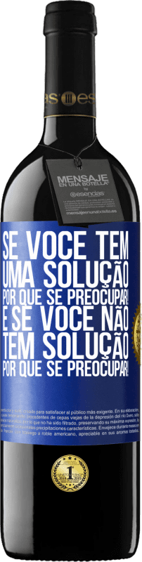 «Se você tem uma solução, por que se preocupar! E se você não tem solução, por que se preocupar!» Edição RED MBE Reserva