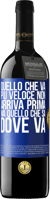 39,95 € | Vino rosso Edizione RED MBE Riserva Quello che va più veloce non arriva prima, ma quello che sa dove va Etichetta Blu. Etichetta personalizzabile Riserva 12 Mesi Raccogliere 2015 Tempranillo