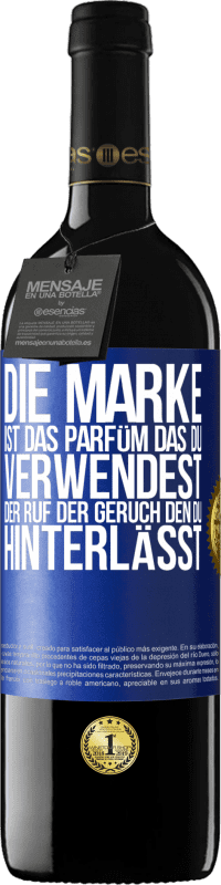 39,95 € Kostenloser Versand | Rotwein RED Ausgabe MBE Reserve Die Marke ist das Parfüm, das du verwendest. Der Ruf der Geruch, den du hinterlässt Blaue Markierung. Anpassbares Etikett Reserve 12 Monate Ernte 2016 Tempranillo