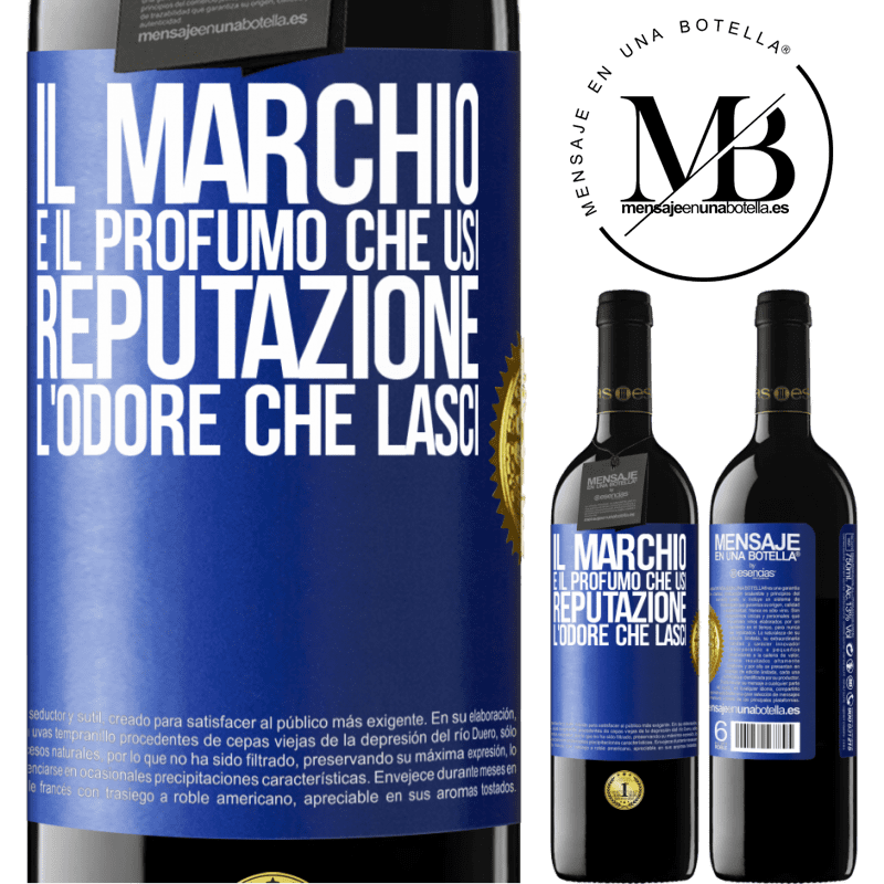 39,95 € Spedizione Gratuita | Vino rosso Edizione RED MBE Riserva Il marchio è il profumo che usi. Reputazione, l'odore che lasci Etichetta Blu. Etichetta personalizzabile Riserva 12 Mesi Raccogliere 2015 Tempranillo